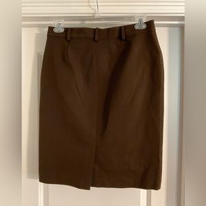 Ralph Lauren stretch twill pencil skirt - dark brown.  Size 8
